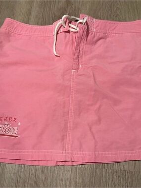 Pink Drawstring Swim Skirt